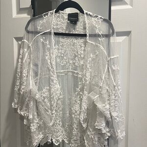 Elegant White Lace Cardigan